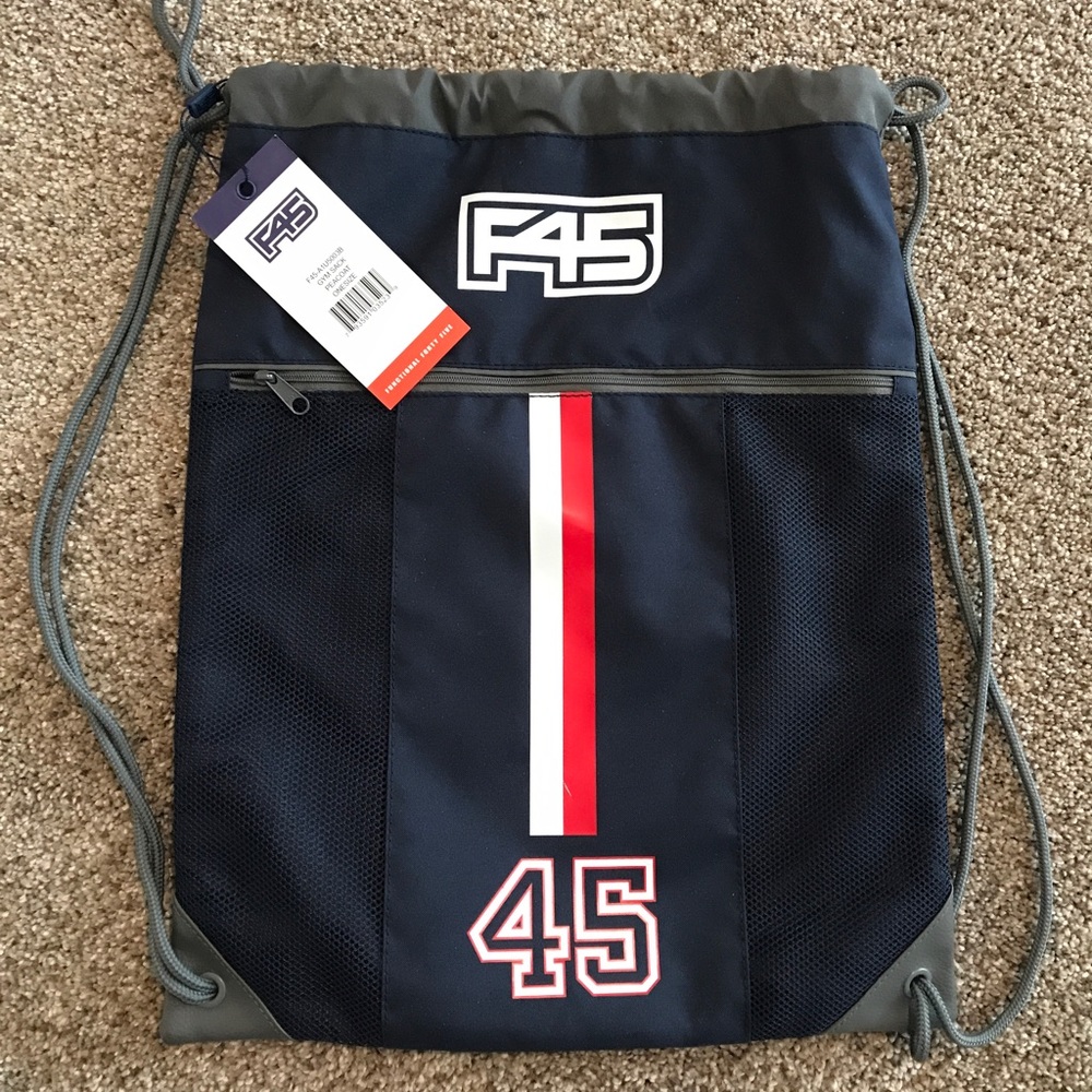 F45 Training Drawstring Cinch Sport Bag Backpack